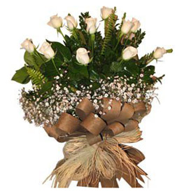 Ankara Sincan çiçek siparişi sitemizin görsel ürünü 9 adet beyaz gül buketi